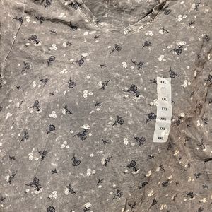 Gray and Flowers Shirt